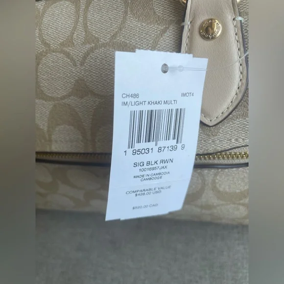 NWT！COACH ROWAN SATCHEL IN BLOCKED SIGNATURE CANVAS (COACH CH486)